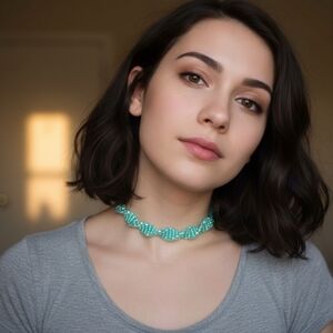 🌴 Urban Outfitters Charming Beaded Choker Necklace with Pearl Accent New